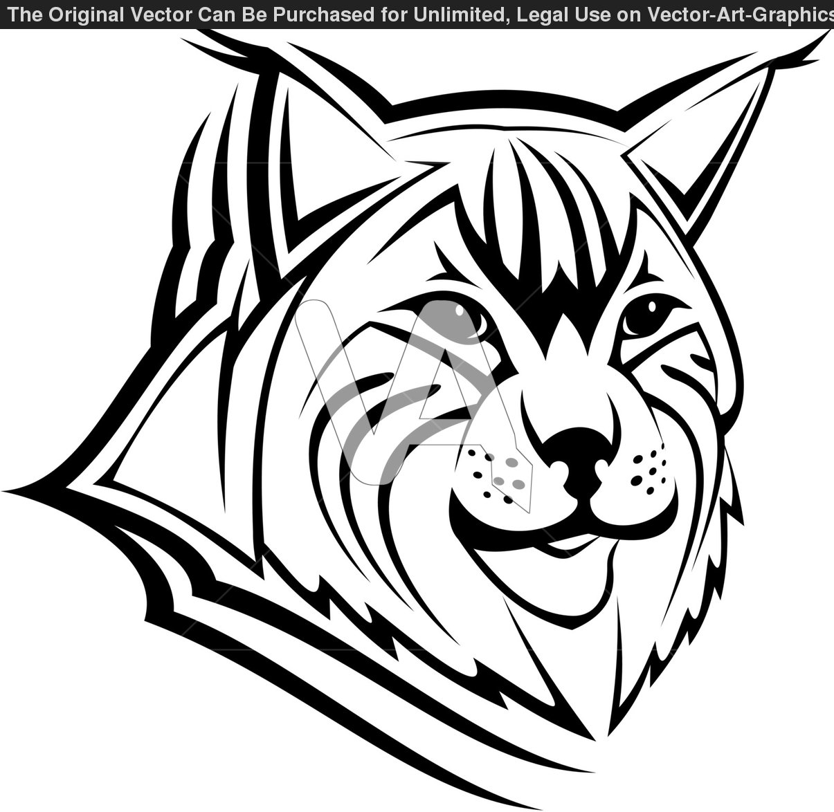 Tribal Lynx Head Design For Tattoo