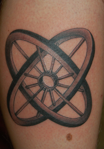 Wheel Optical Illusion Grey ink Tattoo