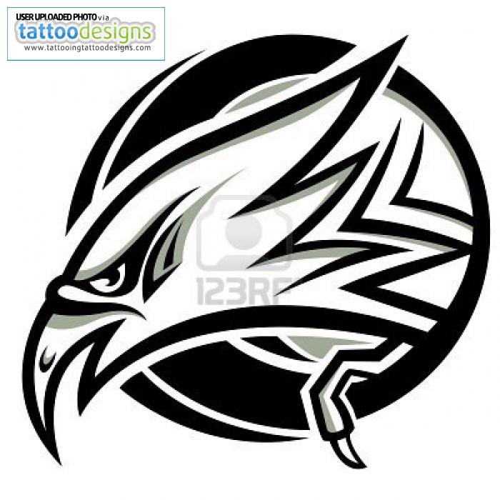 Tribal Eagle Head Tattoo Design