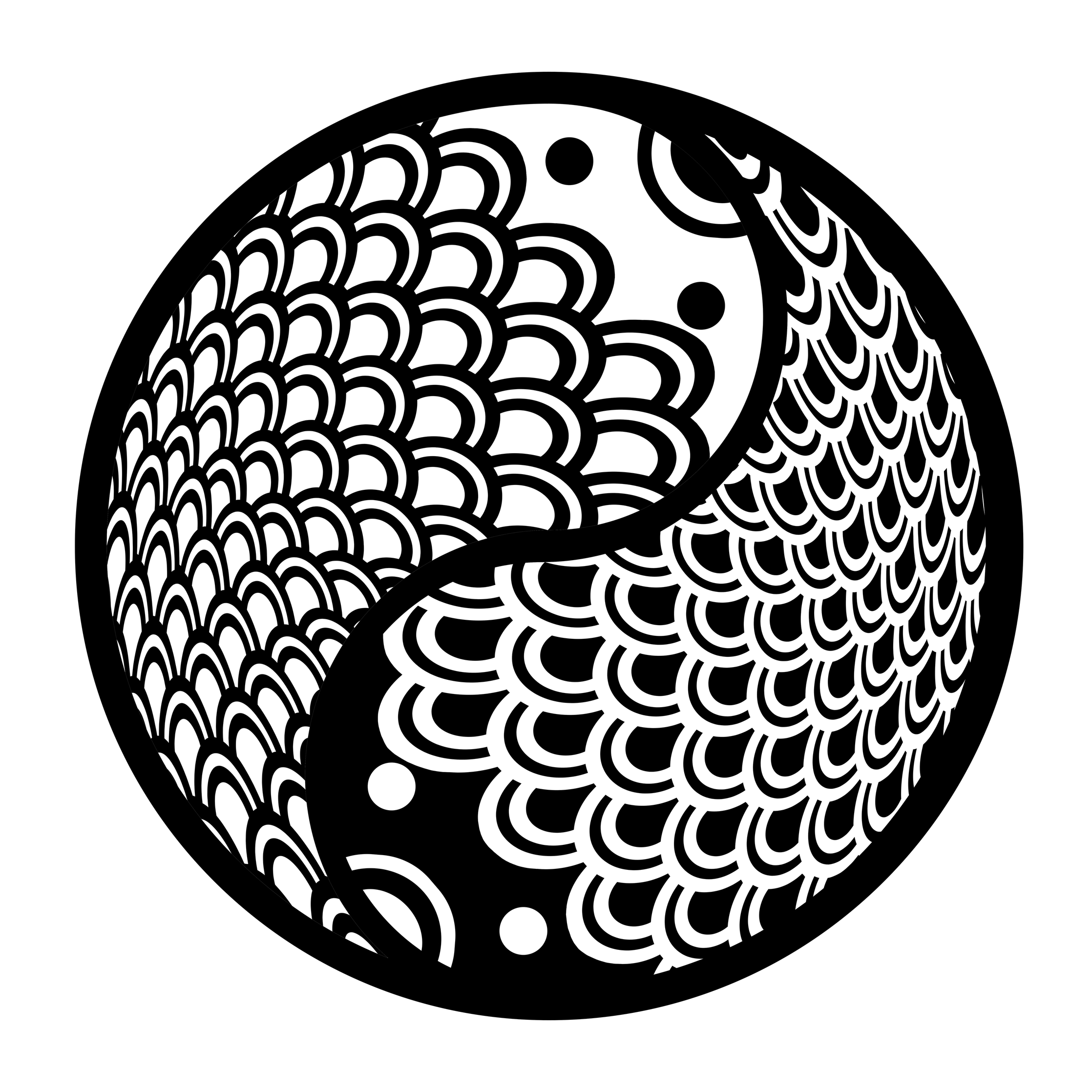 Yin Yang Koi Tattoos Design