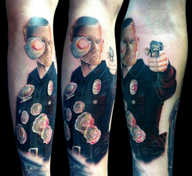 Terminator Fantasy Tattoo On Left Sleeve