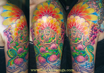 Vines Flowers Fantasy On Half Sleeve