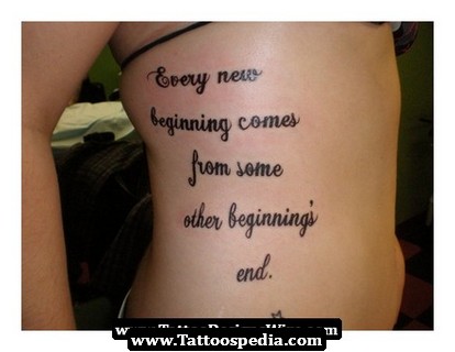 Rib Side Quote Feminine Tattoo