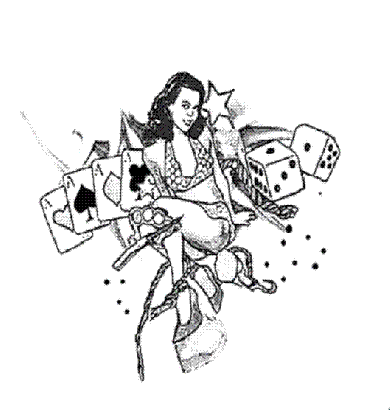 Pinup Girl And Gambling Tattoo Design
