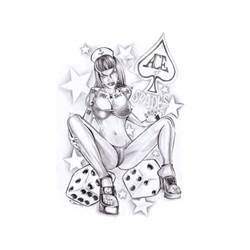 Pinupgirl And Gambling Dice Tattoos Designs