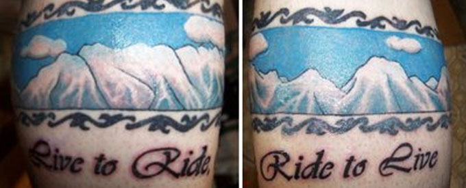 Live To Ride Ride to Live Scenery Tattoos
