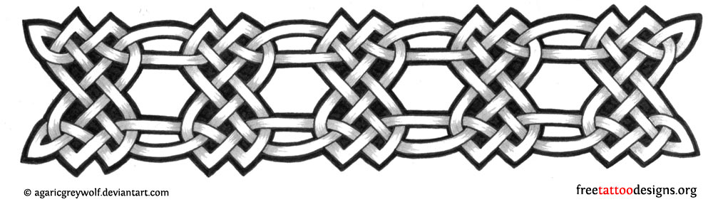 Cute Grey Ink Celtic Armband Tattoo