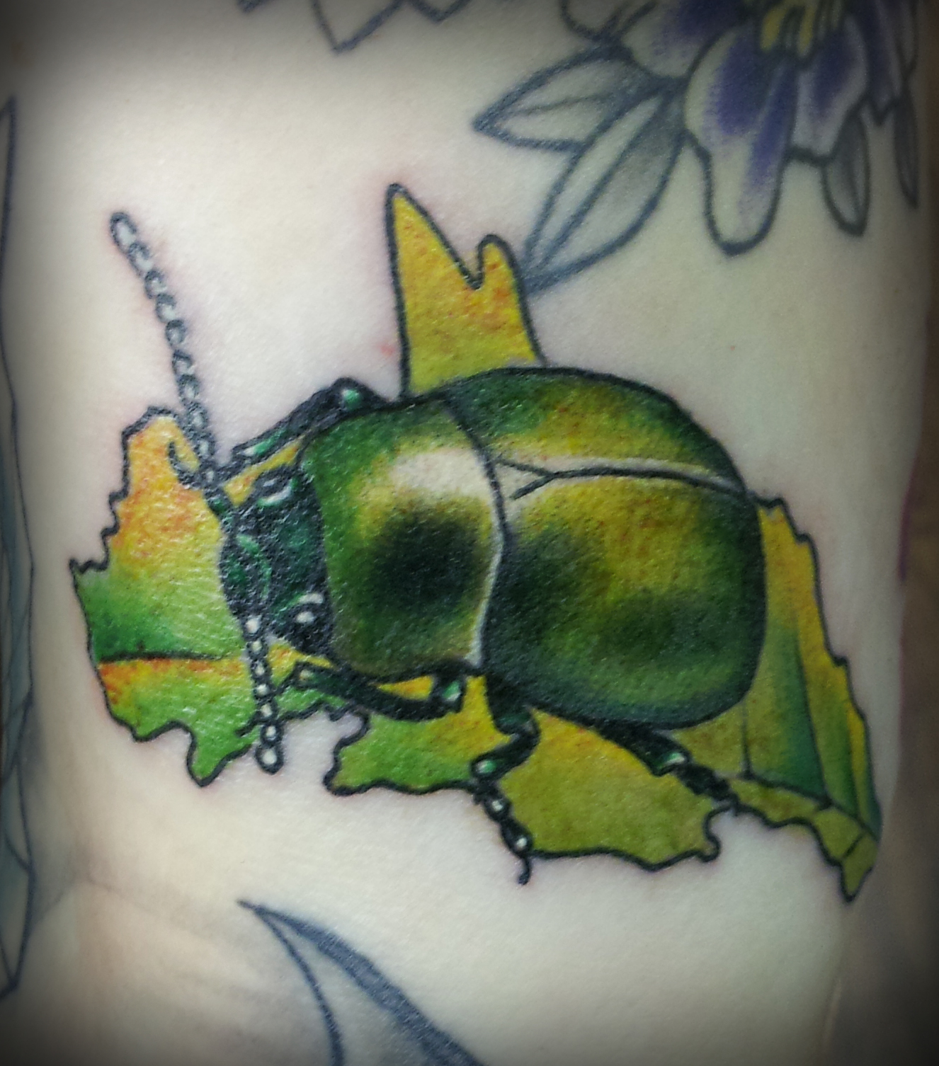 Green Beetle Tattoo