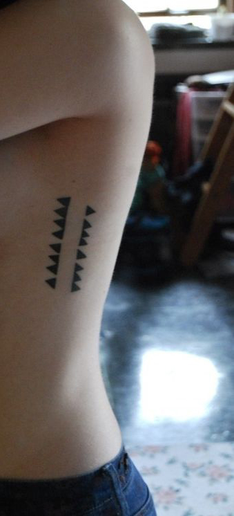 Geometric Side Rib Tattoo For Girls