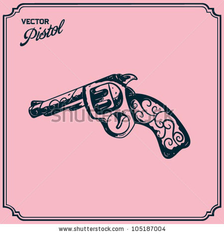 Stock Vector Gun Tattoo Design