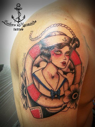Sailor Tattoo On Man Right Shoulder