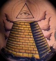 Pyramid And Illuminati Eye Tattoo Design