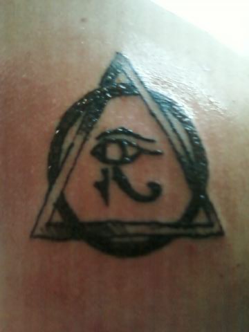 Triangle And Horus Eye Tattoo