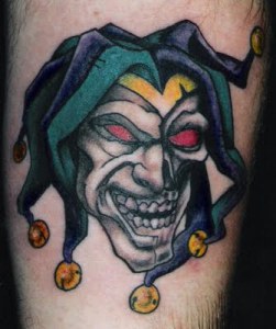 Red Eyes Jester Tattoo