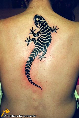 Salamandar Tattoo On Man Back