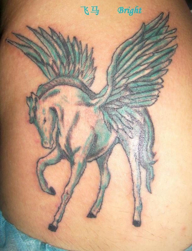 Pegasus Tattoo on Left Shoulder