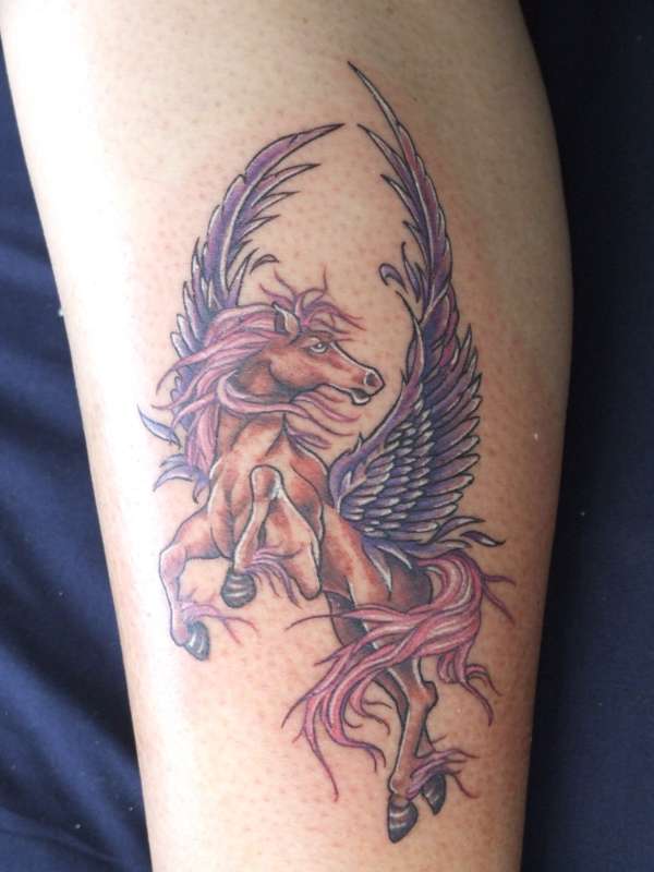Pegasus Tattoos On Leg Sleeve