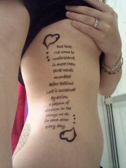 Poem Tattoos On Side Rib