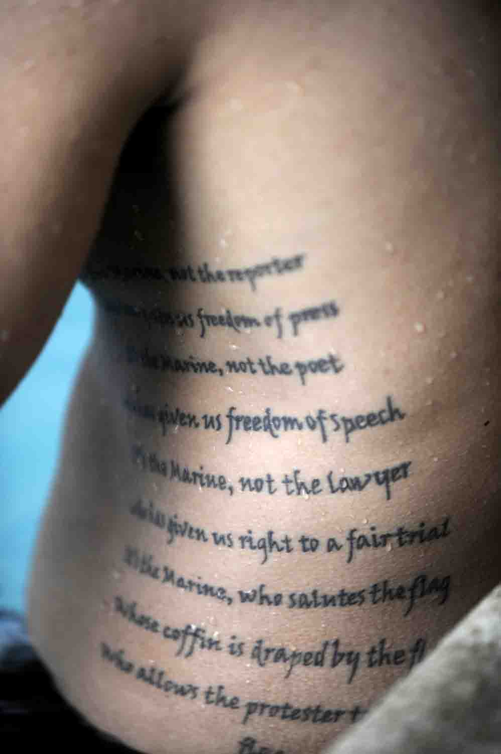 Rib Side Poem Tattoo