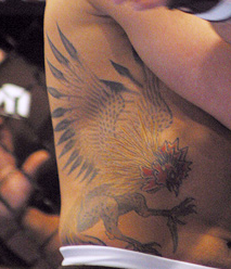 Rooster Tattoo On Side Rib