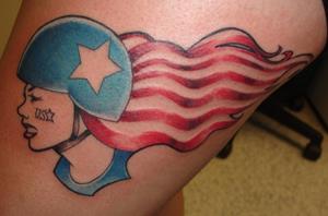 Flag and Navy Tattoo
