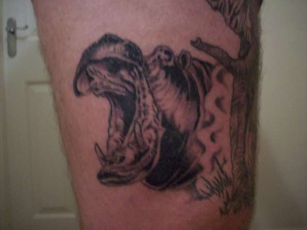 Tree And Hippo Tattoo