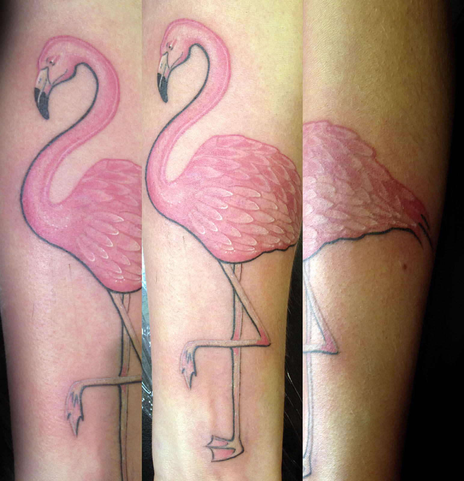 Sleeve Pink Flamingo Tattoo