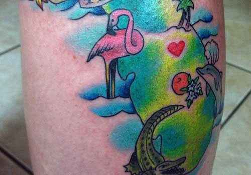 Water Folk Flamingo Tattoo