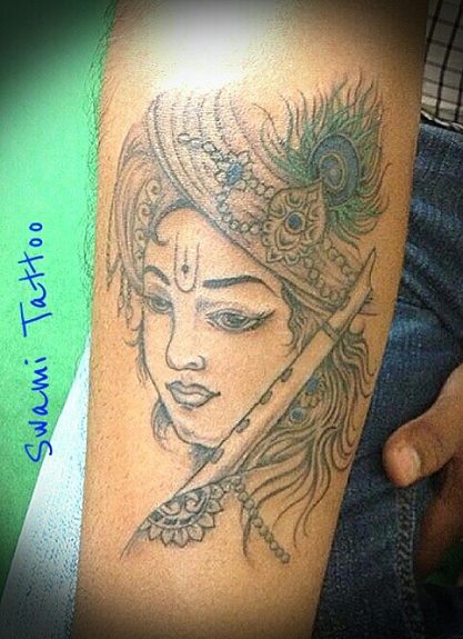 Lord Krishna Portrait Tattoo