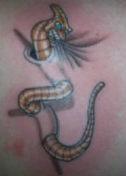 Yellow Worm Tattoo