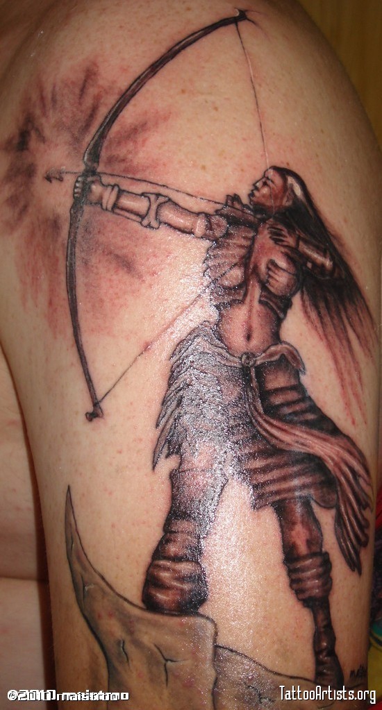 Left Half Sleeve Archer Tattoo