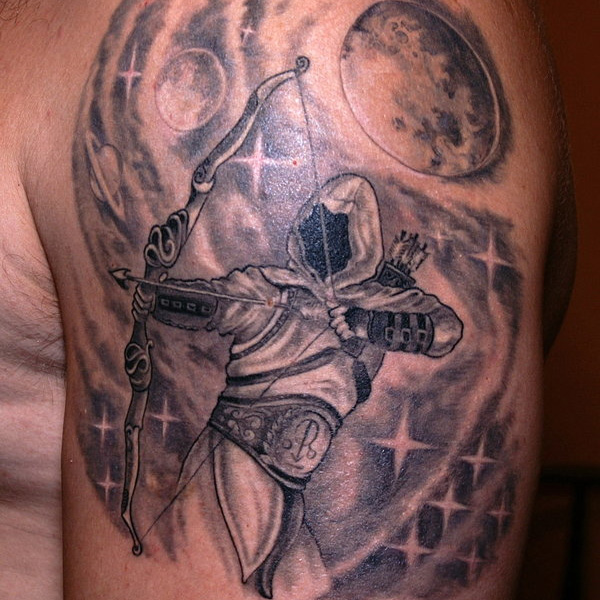 Left Shoulder Archer Tattoo