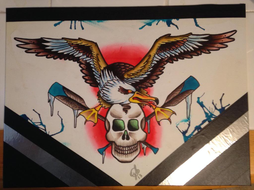 Skull and Albatross Tattoo