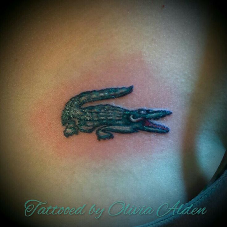 Small Alligator Tattoo On Back