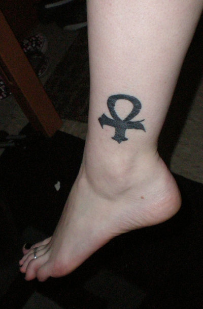 Small Ankh Tattoo On Left Ankle