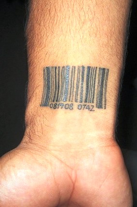 Wrist Barcode Tattoo For Men