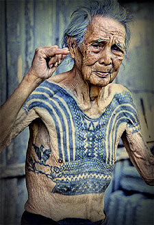 Old Man Filipino Tattoo On Chest