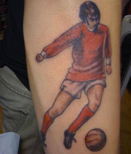 Player Playing Football Tattoo