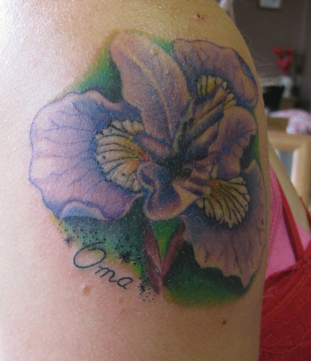 Small Iris Tattoo On Arm