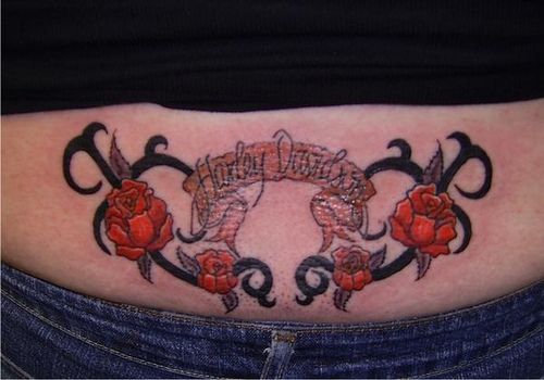 Tribal Harley Tattoos On Lowerback