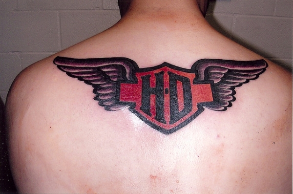 Upperback Harley Tattoo For Men