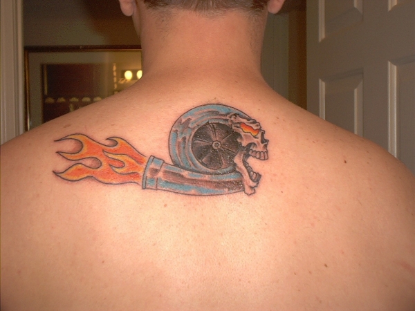 Turbo Tattoo On Upperback