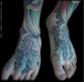 Turbo Tattoos On Both Feet