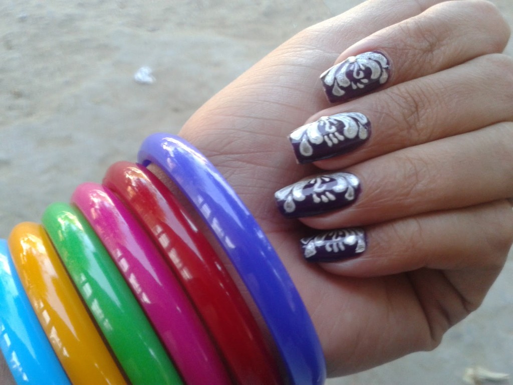 Silver Nail Tattoos For Girls