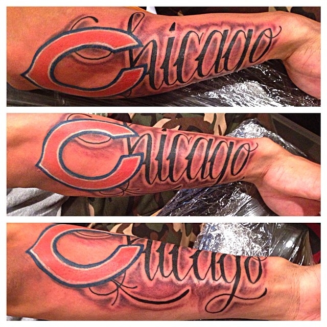 Chicago Bears Tattoo On Sleeve