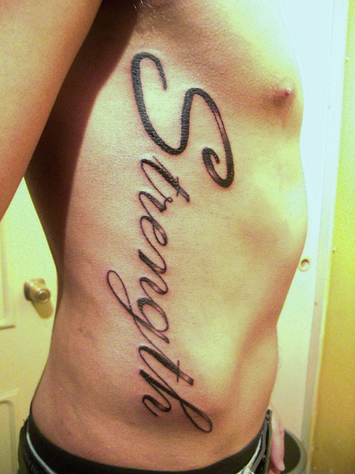 Strength Tattoo on Man right Side
