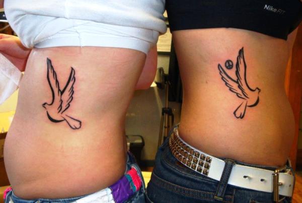 Outline Flying Birds Tattoos