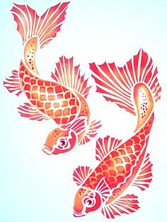 Red Carp Fish Tattoos Designs