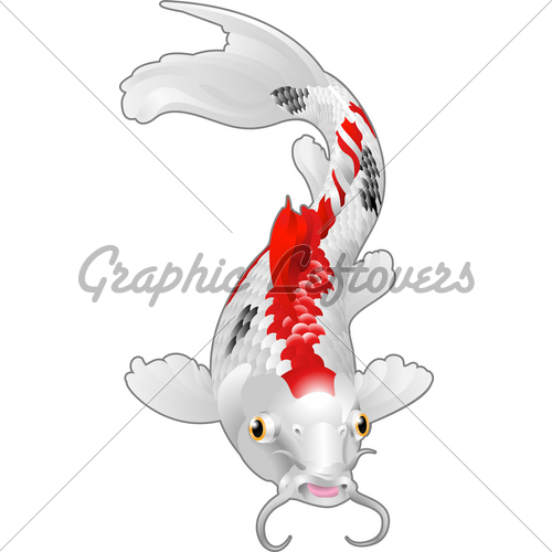 White And Red Carp Fish Tattoo Design