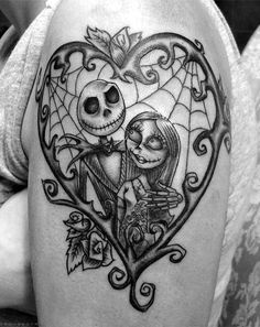 Left Shoulder Nightmare Before Christmas Tattoo